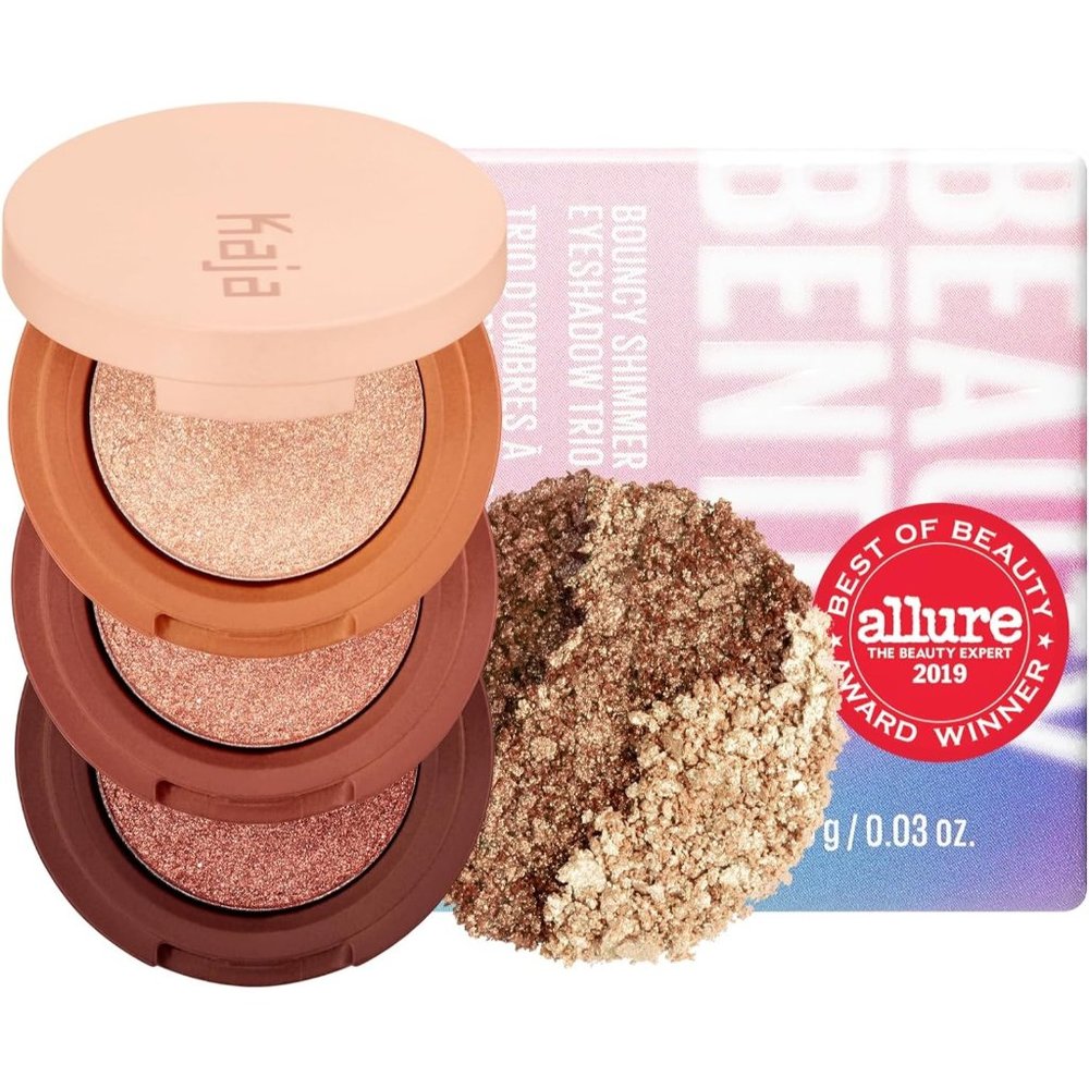 NEW Kaja Beauty Bento Bouncy Shimmer Eyeshadow‎ Trio Bronze Tones Neutral Travel